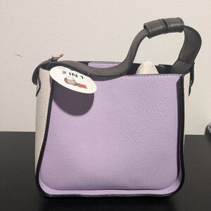 Stylish White and Purple Vegan purse Bag